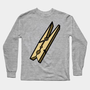 Wood Clothes Pin Long Sleeve T-Shirt